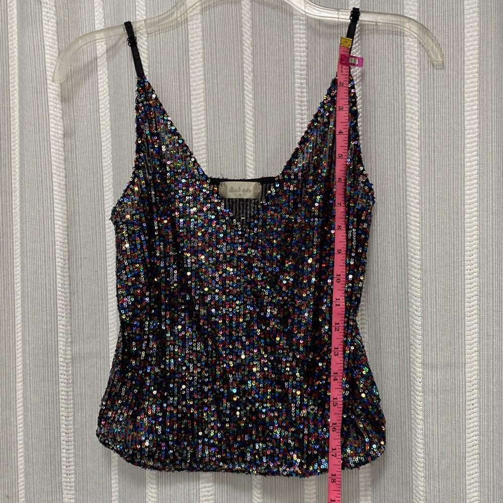 Alter’d State‎ Sequin Mesh Top Faux Wrap V Neck multicolored Size M - Picture 9 of 11